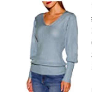 Boston Proper Deep V Blouson Sleeve Sweater Top - Sz Small